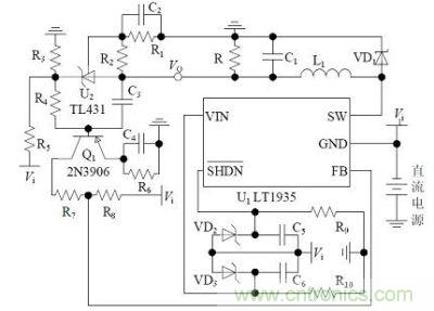 非隔離負(fù)電壓DC/DC開關(guān)電源硬件電路圖